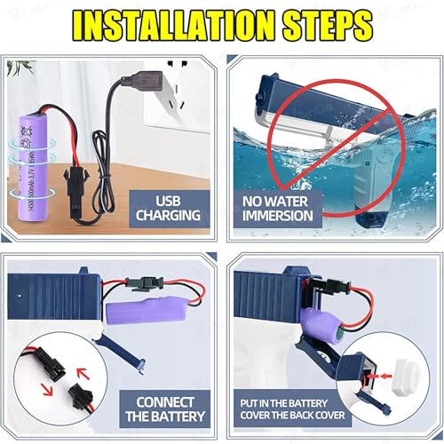 VikriDA High Pressure Electric Water Gun | 300CC Automatic Water Blaster with 25–32 ft Range | Free Extra Rechargeable Battery & 111 Magic Balloons | Outdoor Summer Splash Toy - Image 5