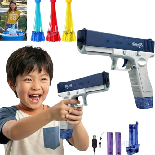 VikriDA High Pressure Electric Water Gun | 300CC Automatic Water Blaster with 25–32 ft Range | Free Extra Rechargeable Battery & 111 Magic Balloons | Outdoor Summer Splash Toy - Image 1