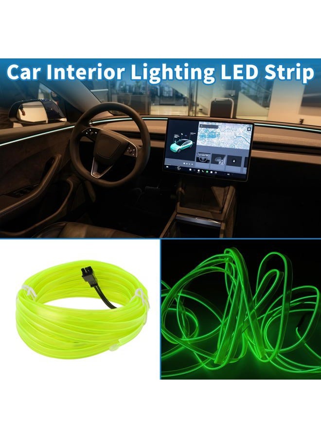 A ABSOPRO 4m EL Wire Cable LED Glow String Light Car Interior Lighting Strip Flexible Neon Light for Car Decoration USB(5v) Fluorescent Green - Image 3