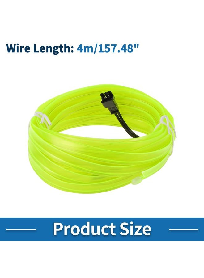 A ABSOPRO 4m EL Wire Cable LED Glow String Light Car Interior Lighting Strip Flexible Neon Light for Car Decoration USB(5v) Fluorescent Green - Image 5