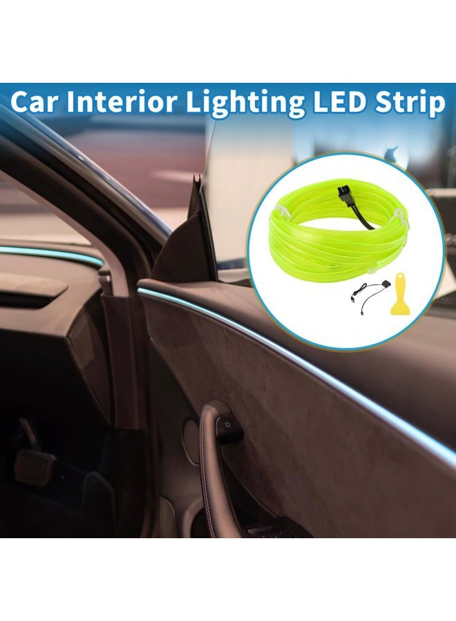 A ABSOPRO 4m EL Wire Cable LED Glow String Light Car Interior Lighting Strip Flexible Neon Light for Car Decoration USB(5v) Fluorescent Green - Image 2