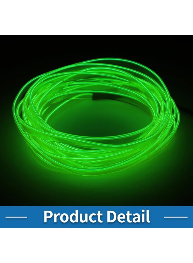 A ABSOPRO 4m EL Wire Cable LED Glow String Light Car Interior Lighting Strip Flexible Neon Light for Car Decoration USB(5v) Fluorescent Green - Image 4