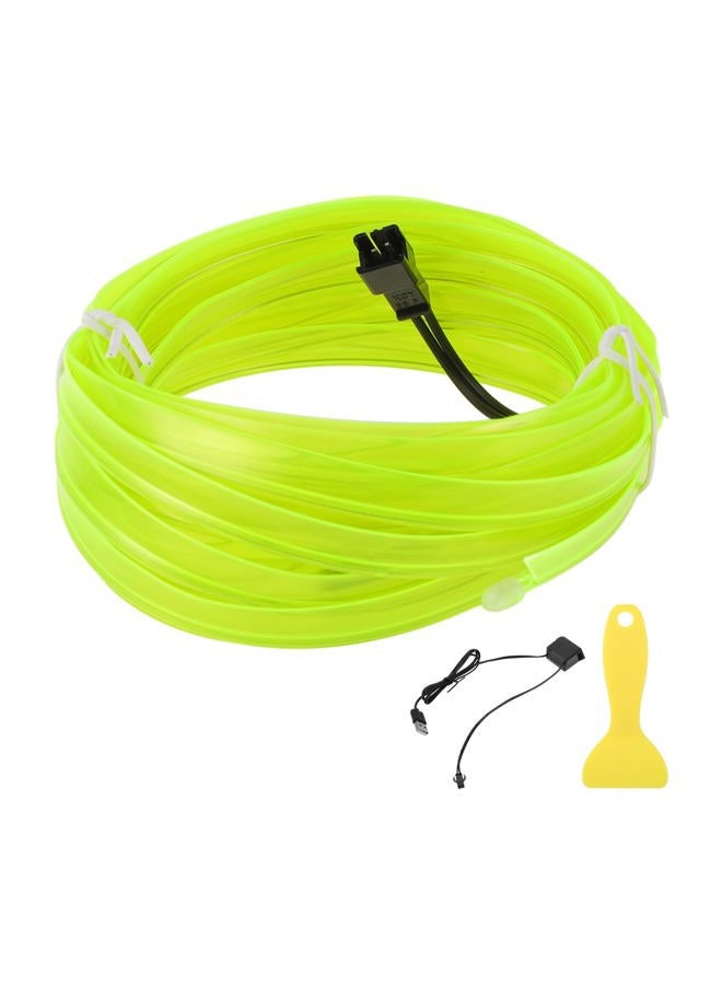 A ABSOPRO 4m EL Wire Cable LED Glow String Light Car Interior Lighting Strip Flexible Neon Light for Car Decoration USB(5v) Fluorescent Green - Image 1