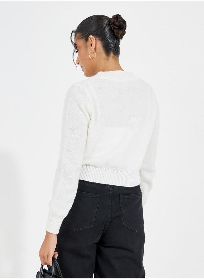 Styli - Zip Through Short Length  Knit Sweater - Image 1