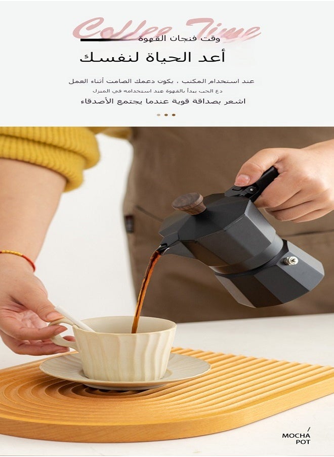 Moka Pot with Double Valve, 2-Cup Italian Espresso Coffee Maker, Constant Temperature Extraction