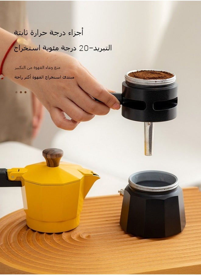 Moka Pot with Double Valve, 2-Cup Italian Espresso Coffee Maker, Constant Temperature Extraction