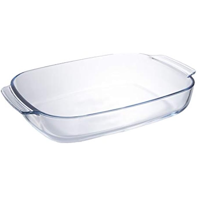 ريحني طبق خبز زجاجي مستطيل مع مقبض 2 لتر زجاج بوروسيليكات شفاف TL2213516 - Image 4