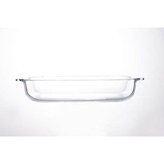 ريحني طبق خبز زجاجي مستطيل مع مقبض 2 لتر زجاج بوروسيليكات شفاف TL2213516 - Image 2