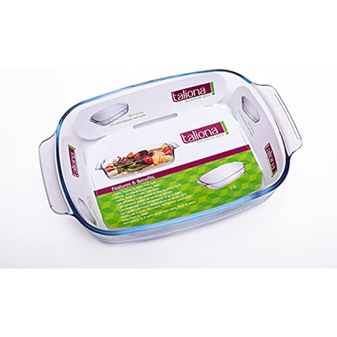 ريحني طبق خبز زجاجي مستطيل مع مقبض 2 لتر زجاج بوروسيليكات شفاف TL2213516 - Image 5