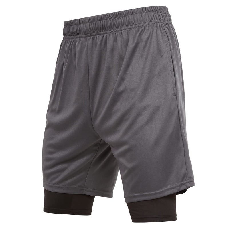 Ultra Performance 3 Pack Mens 2 in 1 Athletic Running Shorts 7 inch Inseam Workout Gym Compression Shorts for Men - Image 3