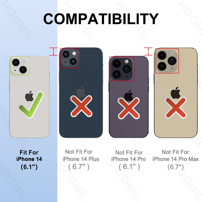 HOOMIL Case for iPhone 14 6.1-Inch, Non-Yellowing, Drop Protection, Anti-Scratch Transparent Hard Back Phone Cover - Crystal Clear - Image 2