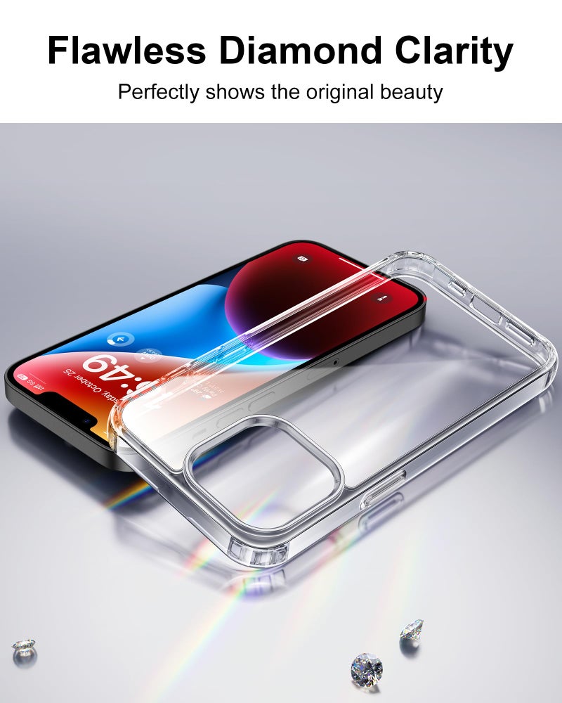 HOOMIL Case for iPhone 14 6.1-Inch, Non-Yellowing, Drop Protection, Anti-Scratch Transparent Hard Back Phone Cover - Crystal Clear - Image 3