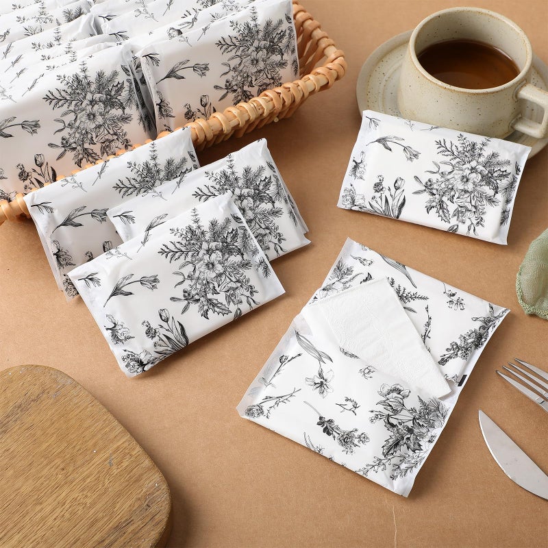 Glenmal 100 Pack Mini Tissue Pack Bulk Pocket Tissues 3 Ply Individual Cleansing Facial Accessories Travel Size for Purse, Car, Guests Baby Shower Wedding Party Favors(Floral) - Image 4