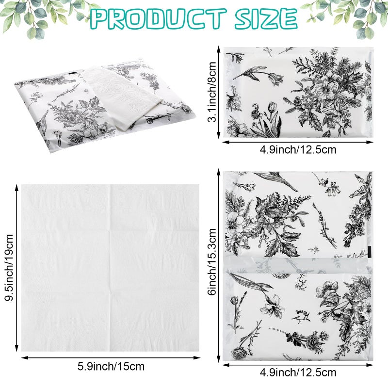 Glenmal 100 Pack Mini Tissue Pack Bulk Pocket Tissues 3 Ply Individual Cleansing Facial Accessories Travel Size for Purse, Car, Guests Baby Shower Wedding Party Favors(Floral) - Image 2