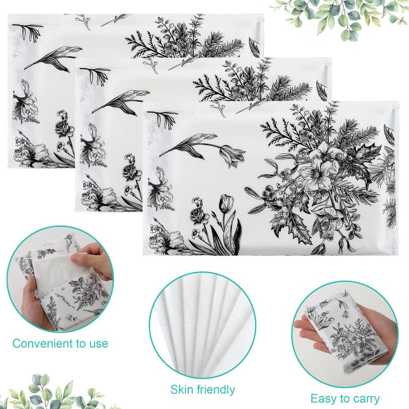 Glenmal 100 Pack Mini Tissue Pack Bulk Pocket Tissues 3 Ply Individual Cleansing Facial Accessories Travel Size for Purse, Car, Guests Baby Shower Wedding Party Favors(Floral) - Image 3