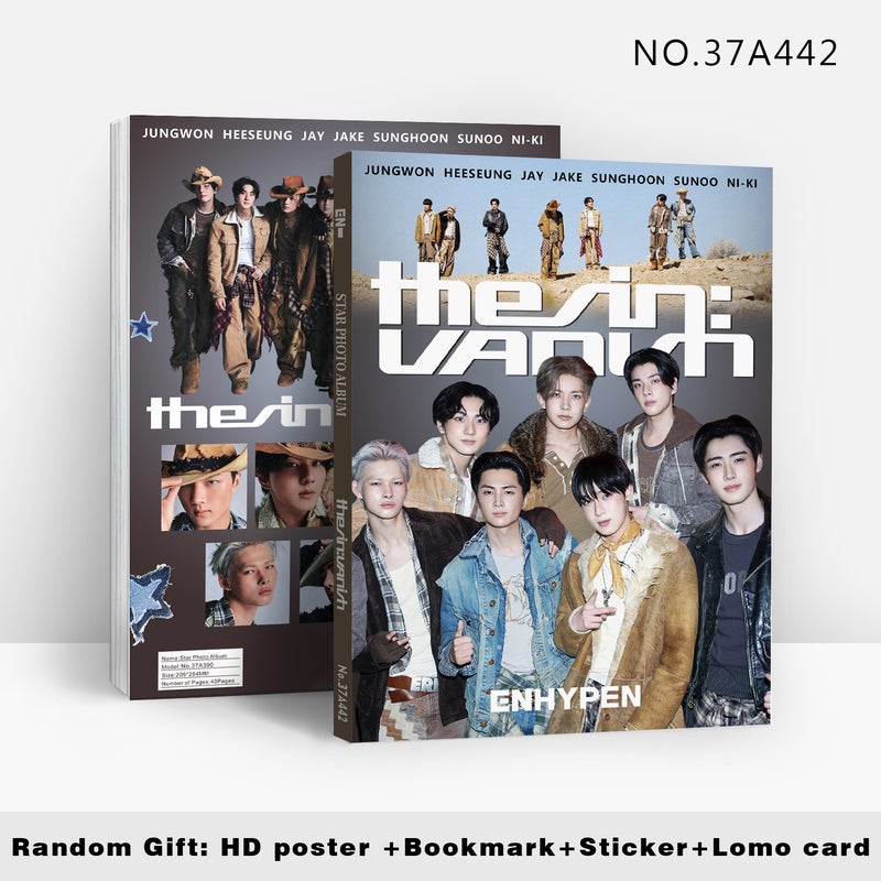 ENHYPEN Celebrity Photobook Collection – 40 Pages High-Gloss Premium Photo Album with Hot Stamping Cover