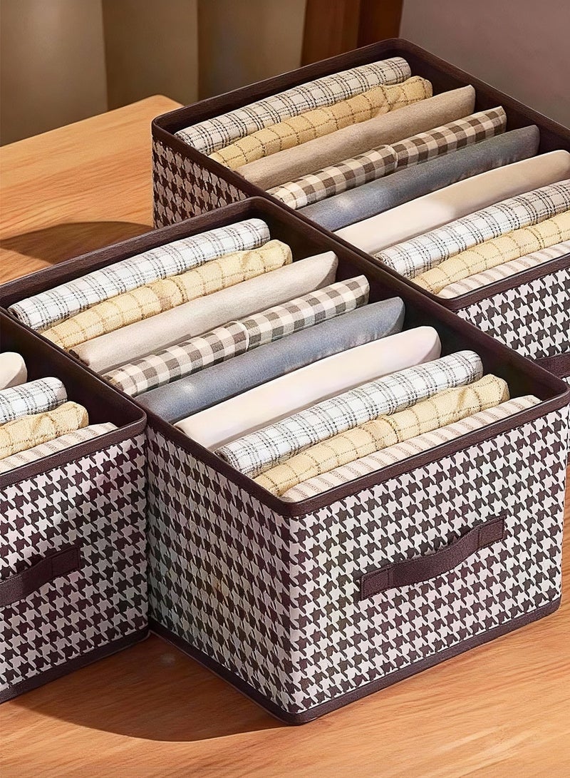 8 Pcs Large Foldable Closet Storage Organizer Clothes Storage and Organization Box Closet Storage Box with Carrying Handles Thickened Steel Frame Toy Organizer Box for Clothes Wardrobe Home Bedroom - Image 4