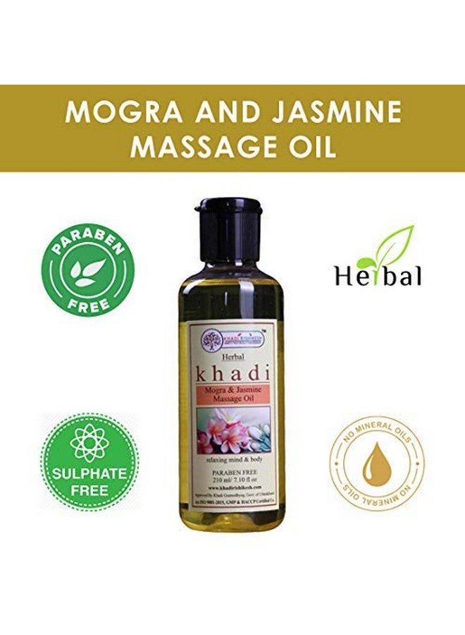 KHADI RISHIKESH Ayurvedic Body Oil Mogra Jesmin For Full Body Massage Oil ,Relaxing Mind & Body,Stress relieving properties| Relaxes ,Skin Glowing With Olive Oil,Sesame Oil,Almond Oil- Moisturizes Skin--Paraben Free,UNISEX-210ML-à¤à¤¯à¥à¤°à¥à¤µà¥à¤¦à¤¿à¤ à¤®à¥à¤à¤°à¤¾ à¤à¥à¤¸à¥à¤®à¤¿à¤¨ à¤«à¥à¤² à¤¬à¥à¤¡à¥ à¤®à¤¸à¤¾à¤ à¤à¤¯à¤²-WITH KEYCHAIN FREE - Image 2
