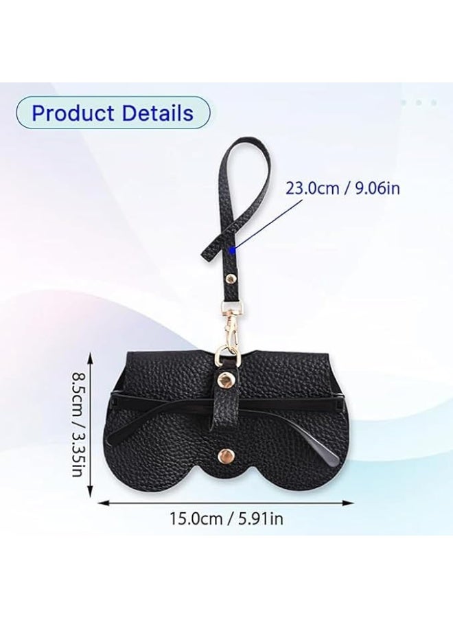 vivue 2 pcs sunglasses case cover men women pu leather eyewear hanging strip snap button protect eyeglasses spectacles goggles organizer travel - Image 3