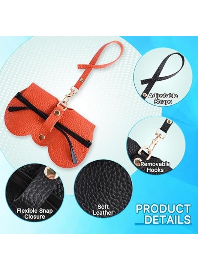 vivue 2 pcs sunglasses case cover men women pu leather eyewear hanging strip snap button protect eyeglasses spectacles goggles organizer travel - Image 2