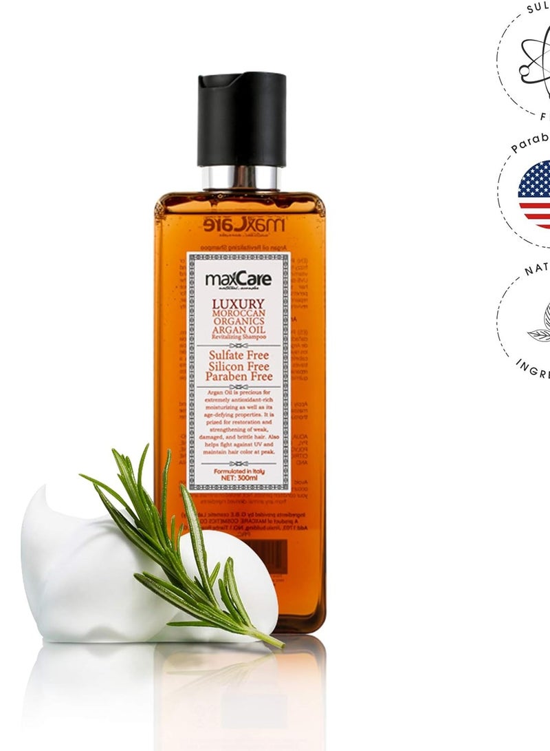 MaxCare Moroccan Organic Argan Oil Shampoo and Conditioner Set Sulfate Free,Paraben Free 300ml - Image 2