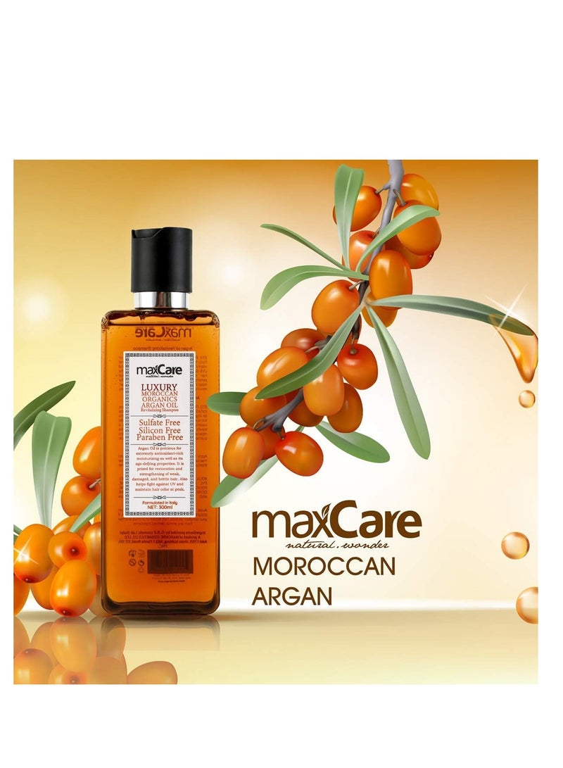 MaxCare Moroccan Organic Argan Oil Shampoo and Conditioner Set Sulfate Free,Paraben Free 300ml - Image 5