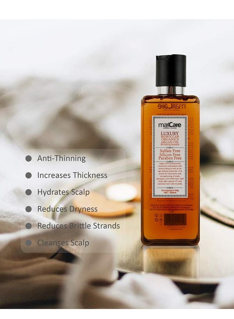 MaxCare Moroccan Organic Argan Oil Shampoo and Conditioner Set Sulfate Free,Paraben Free 300ml - Image 3