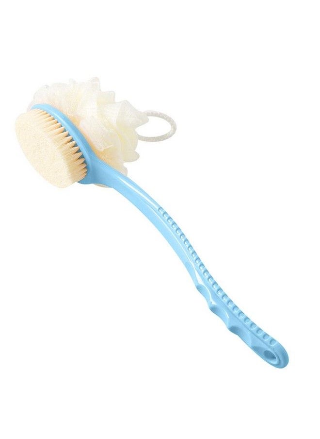 BEALUXUR 2 In 1 Bath Body Brush With Soft Loofah And Bristlesback Scrubber With Curved Long Handled Shower Brush For Wet Or Dry Women & Men Bodyface And Spa Washing  - Image 2