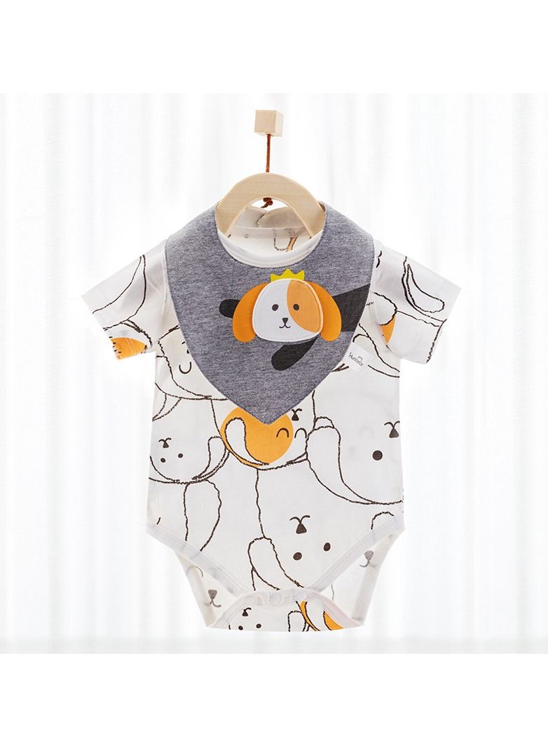 Loquat Baby Summer Short Sleeve Cute Comfortable Jumpsuit With Bib 
