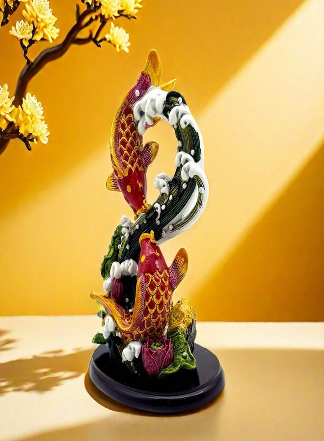 SHTWX Chinese Feng Shui Fish Statue Sculpture Frgurine Good Lucky Gift for FengShui Lover Desktop Display Decorative Decoration - Image 2