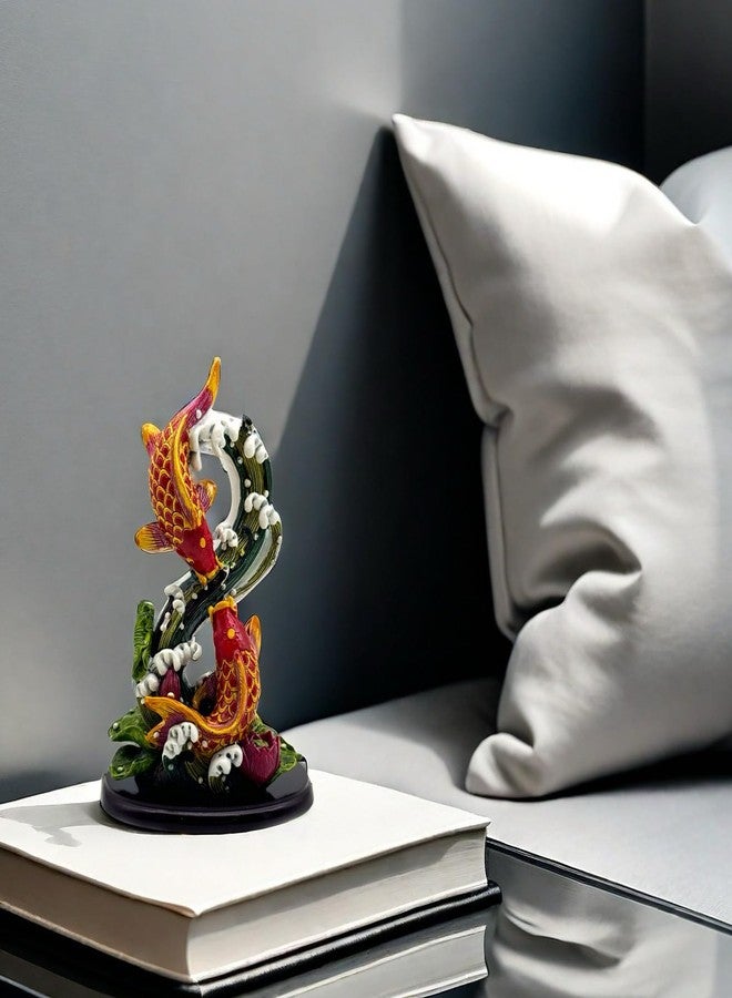 SHTWX Chinese Feng Shui Fish Statue Sculpture Frgurine Good Lucky Gift for FengShui Lover Desktop Display Decorative Decoration - Image 3