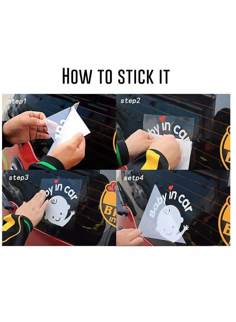 Loquat Baby in Car Baby on Board Stickers Car Warning Sign (Baby in Car Girl) Baby onBoard Sign for Car Baby On Board Car Sign Reflective And Magnetic Sticker - Image 3