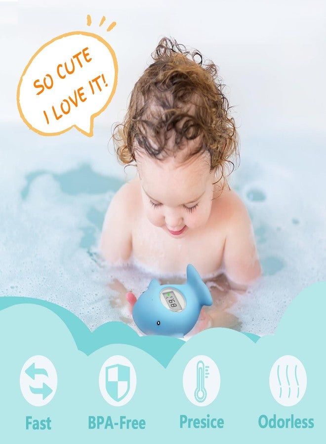 IOG Baby Bath Tub Thermometer - Bathtub Water Thermometer with Room Temperature - Safety Floating Whale Bathtub Toy - New Upgraded Mute Flashing Alert, Gift for Mom Newborn Infant - Image 4