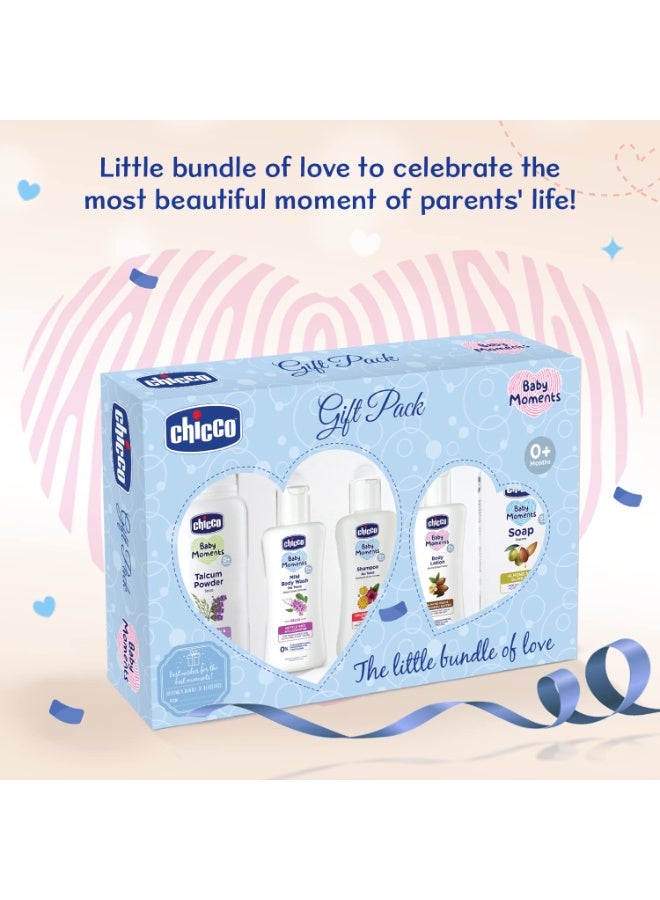 Chicco Baby Moments Essential Set, Gift Set for Babies, 0M+ Blue - Image 3