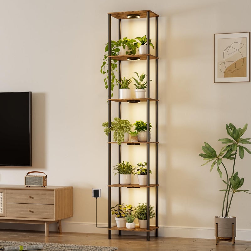 Bstrip Plant Stand Indoor with Grow Light, 81.3" Tall Indoor Plant Shelf, 6 Tier Flower Stand with Plant Light Full Spectrum, Metal Plant Holder with Light, lighted Plant Rack for Home, Corner, Patio - Image 3