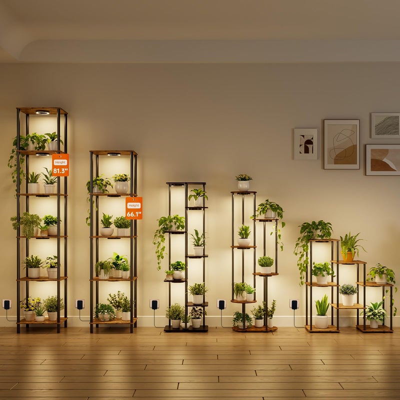 Bstrip Plant Stand Indoor with Grow Light, 81.3" Tall Indoor Plant Shelf, 6 Tier Flower Stand with Plant Light Full Spectrum, Metal Plant Holder with Light, lighted Plant Rack for Home, Corner, Patio - Image 4