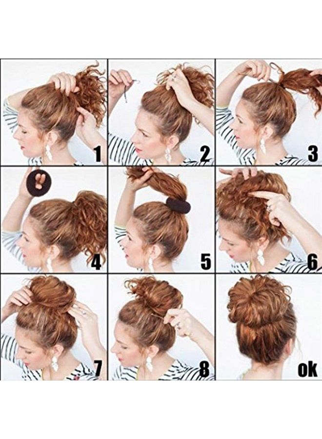 NICEMOVIC Hair Donut Bun Maker, Ring Style Bun, 2PCS Chignon Hair Large Doughnut Shaper for Thick and Long Hair (Large, 3.5 Inch/Brown) - Image 5