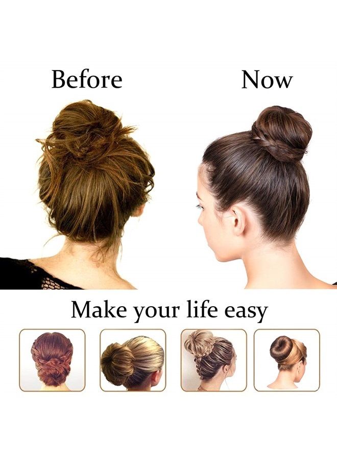 NICEMOVIC Hair Donut Bun Maker, Ring Style Bun, 2PCS Chignon Hair Large Doughnut Shaper for Thick and Long Hair (Large, 3.5 Inch/Brown) - Image 4