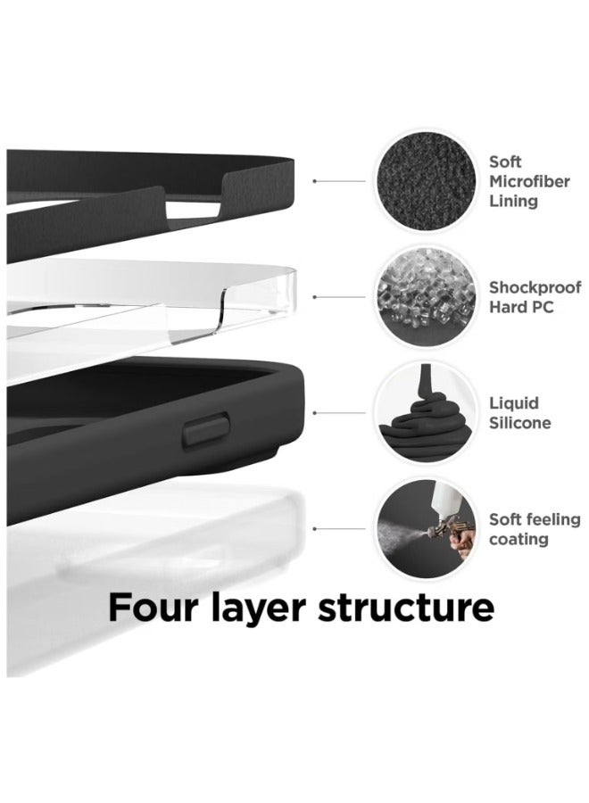 ACLIX [3 in 1] for iPhone 15 Pro Max Case with 9H Tempered Glass Screen Protector, Liquid Silicone Shockproof Protective Case,Slim Phone Cover for iPhone 15 Pro Max (iphone 15 Pro Max, Black) - Image 3
