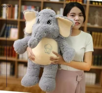 RVA Soft Cute Plush Elephant Toy Animal Stuffed Toys Home Decorations (Grey, 30CM) - Image 2