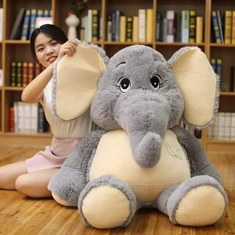 RVA Soft Cute Plush Elephant Toy Animal Stuffed Toys Home Decorations (Grey, 30CM) - Image 3