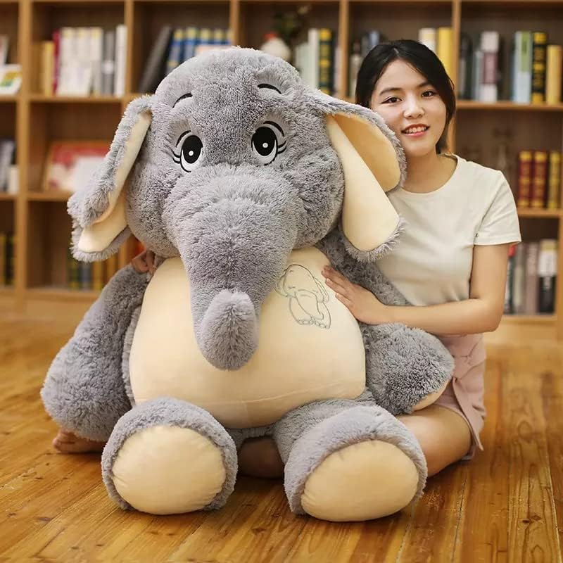 RVA Soft Cute Plush Elephant Toy Animal Stuffed Toys Home Decorations (Grey, 30CM) - Image 4