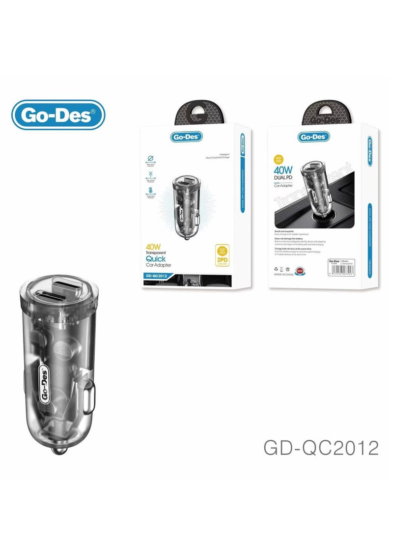 GO-DES 40W Transparent QUICK Car Adapter