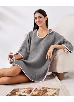 Destiny Hometex 4 Layer Muslin Hooded Adult Women's Poncho  - Image 5