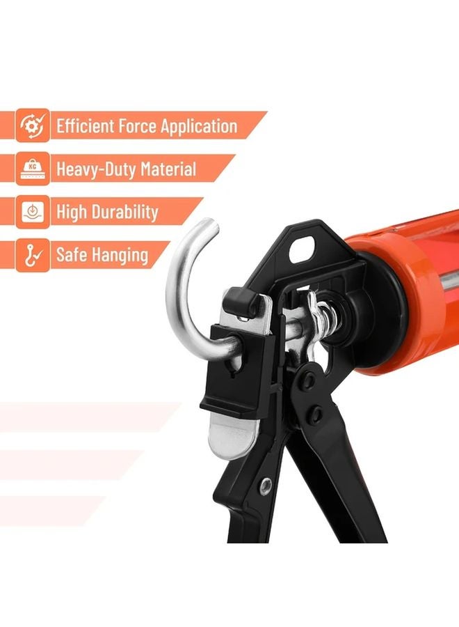 Orange Caulking Gun No Drip 12 1 Thrust Ratio Dripless Caulk Gun Manual Hand Operated Tool - Image 3