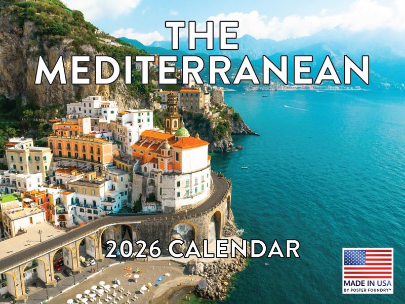 Poster Foundry Mediterranean Calendar 2026 Monthly Wall Calender 12 Month | American Made In The USA - Image 1