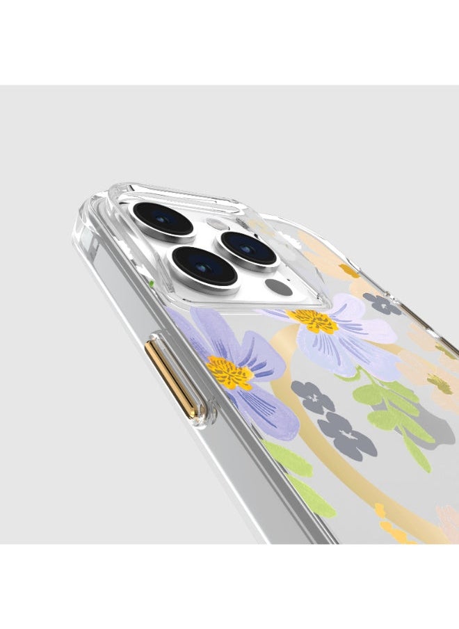 Rifle Paper Co. - Rifle Paper - iPhone 15 Pro - Polycarbonate - Printed in full color and foil stamped - Imported - Pastel Marguerite with Magsafe - Image 1