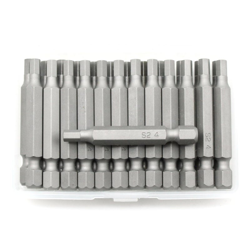 TEMO 25 pc H-4 Hex 4mm (5/32 Inch) Impact Ready 2 Inch Length Screwdriver Insert Bits Hex Shank with Quick Release Slot