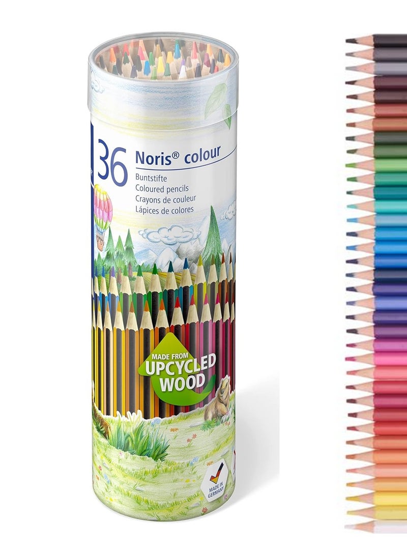 STAEDTLER 36 قطعة من أقلام التلوين نوريس في علبة أسطوانية معدنية متعددة الألوان - Image 1