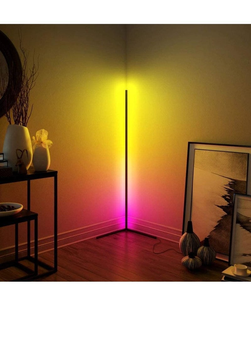 جوميلا مصباح أرضي للزاوية ، مصباح أرضي متغير اللون RGB ، مصباح أرضي LED مع التحكم عن بعد والتطبيق ، إضاءة مزاجية بسيطة قابلة للتعتيم ، توقيت مزامنة الموسيقى ، أوضاع الإضاءة المتعددة لغرفة النوم وغرفة المعيشة - Image 4